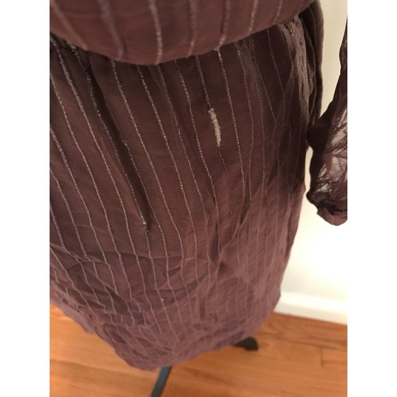 Urban Outfitters Ecote Long-Sleeve Plum and Silver Stripes Dress - Size Medium - Picture 12 of 12